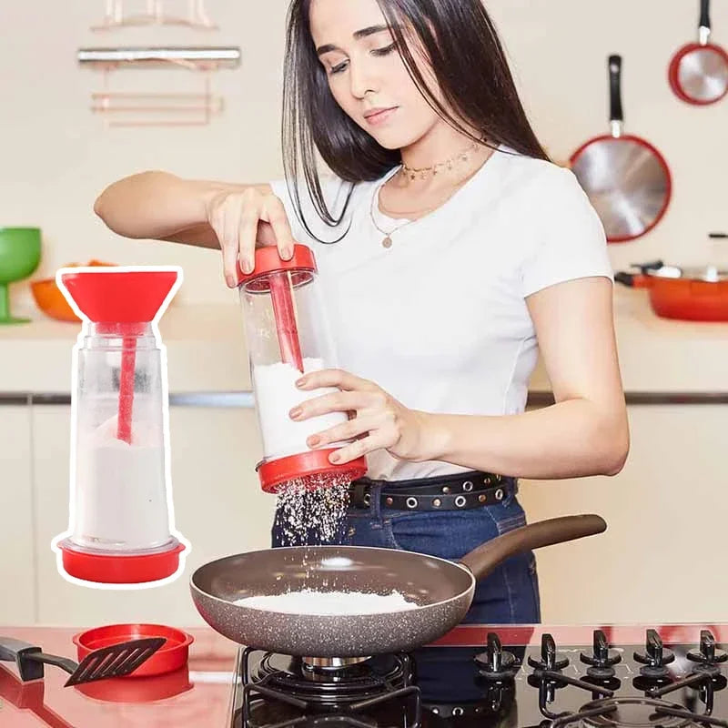 Handheld Flour Sieve Cup | Rotating Flour Mixer