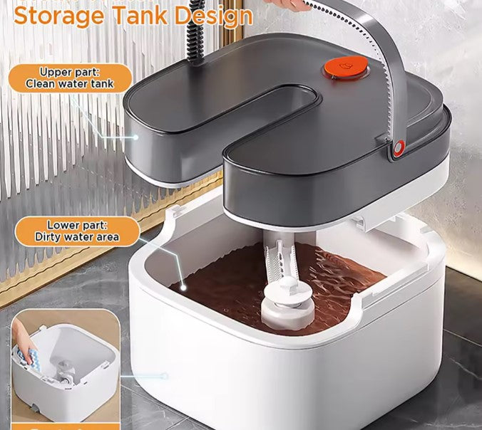 Joybos® 360 Spin Mop e Conjunto de Balde Inclui Três Tipos de Cabeças de Esfregão Z48