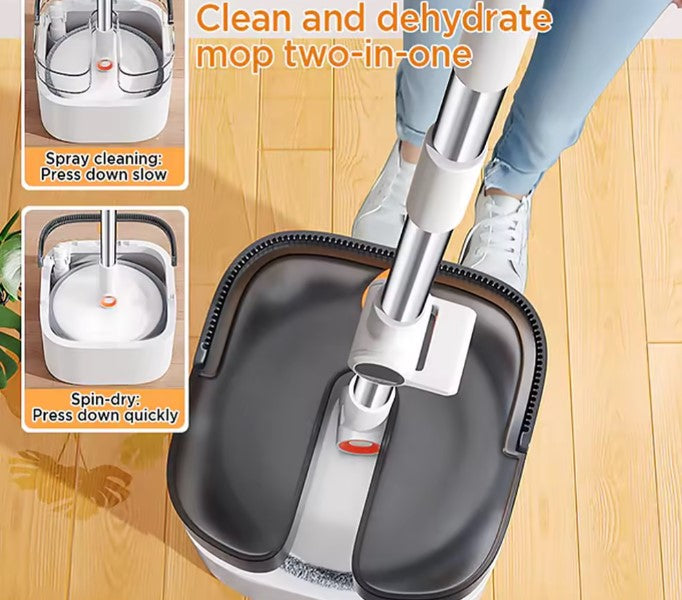 Joybos® 360 Spin Mop e Conjunto de Balde Inclui Três Tipos de Cabeças de Esfregão Z48