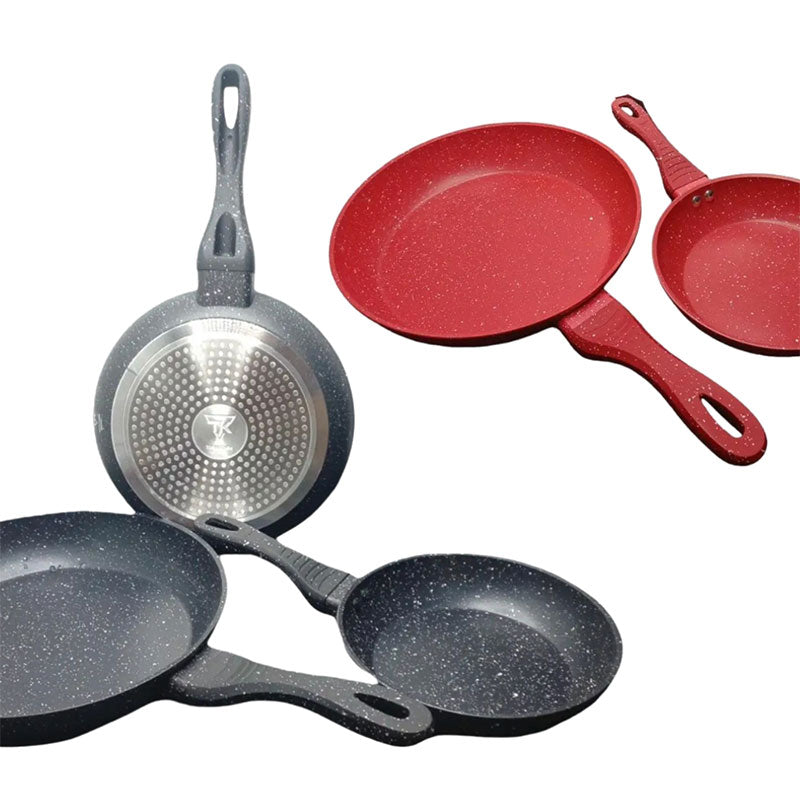 Set of pans with a non-stick coating